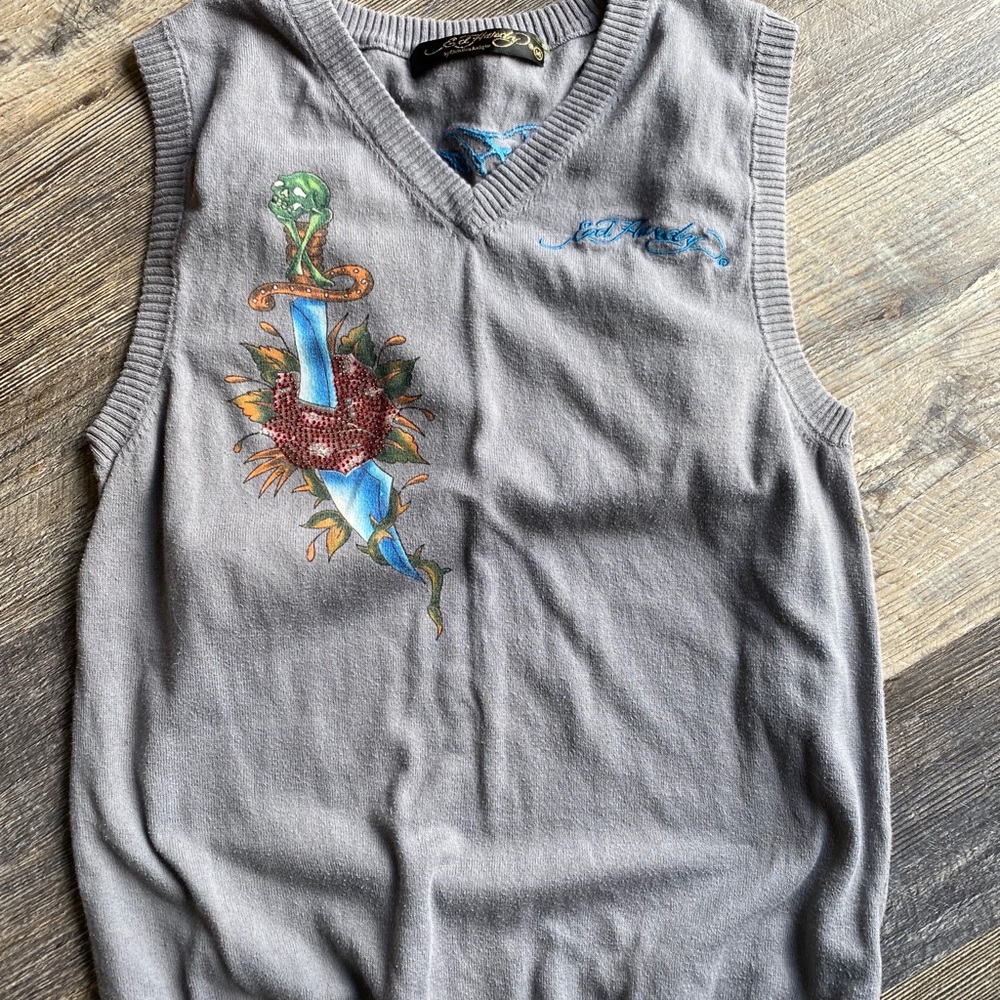 ED HARDY sweater vest!